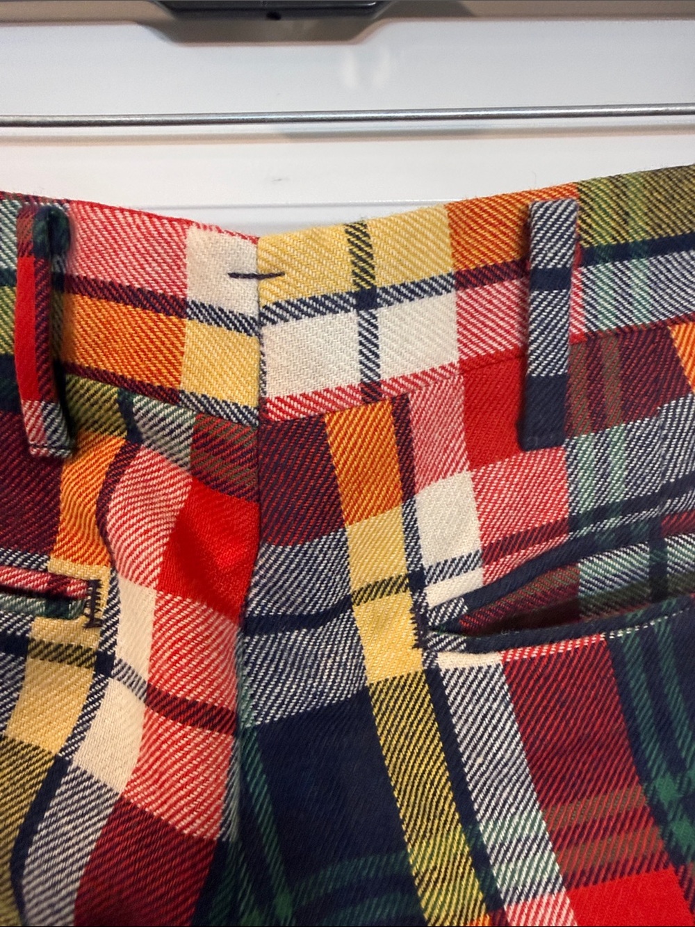 Vintage Spotwood Red Tartan Plaid Wool Pants see measurements no size tag - Picture 5 of 11